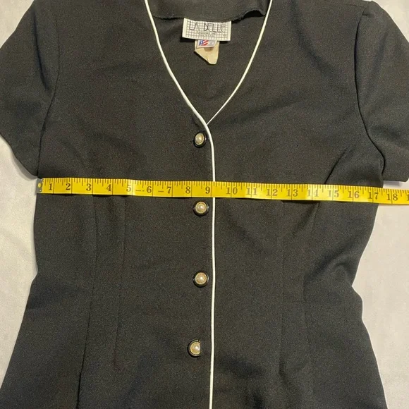 La Belle women’s size vintage 11 black button down dress made in USA - Picture 3 of 9